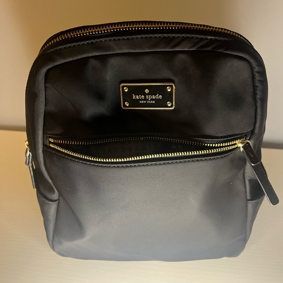 🛑SOLD🛑KATE SPADE NEW YORK Nylon Leather-Trimmed Backpack 🖤♠️ - Picture 3 of 17